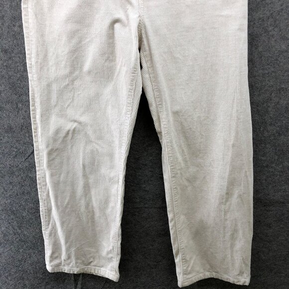 Ann Taylor Easy Straight Corduroy Pants Womens 6P Ivory High Rise Relaxed - Picture 4 of 10